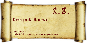 Krompek Barna névjegykártya